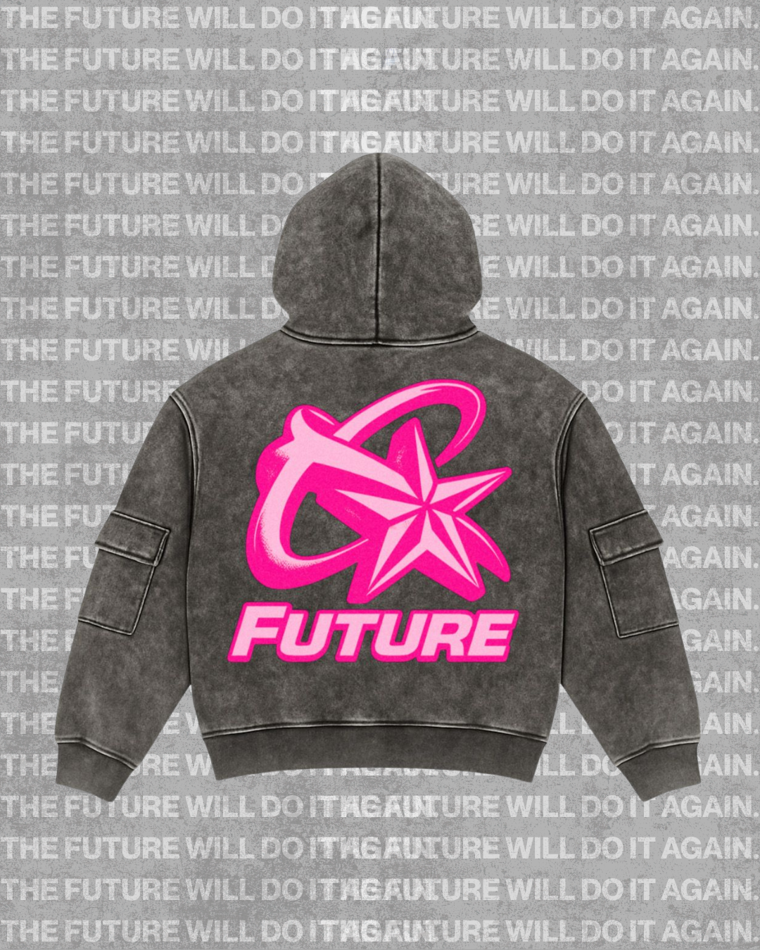 Poleron Future Acid Wash Star Pink