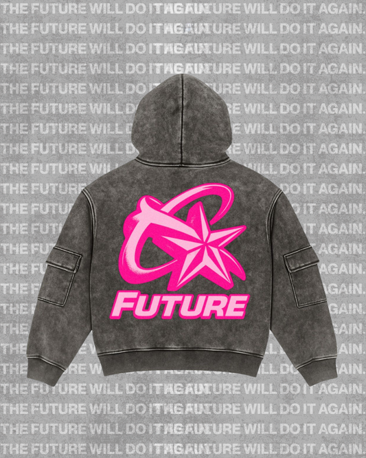 Poleron Future Acid Wash Star Pink